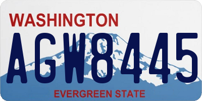 WA license plate AGW8445