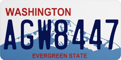 WA license plate AGW8447