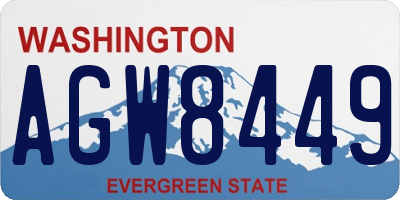 WA license plate AGW8449
