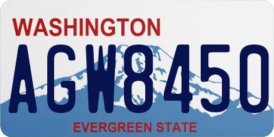WA license plate AGW8450