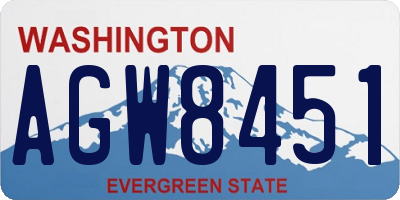 WA license plate AGW8451