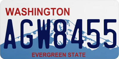 WA license plate AGW8455