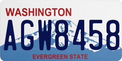 WA license plate AGW8458