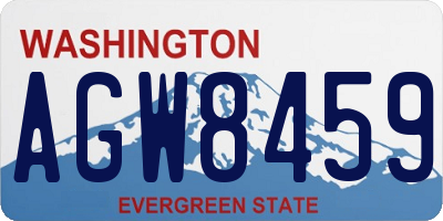 WA license plate AGW8459