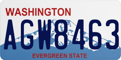 WA license plate AGW8463