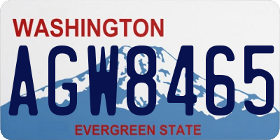 WA license plate AGW8465