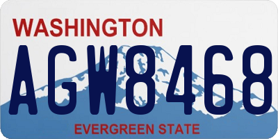 WA license plate AGW8468
