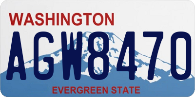 WA license plate AGW8470