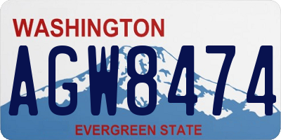 WA license plate AGW8474