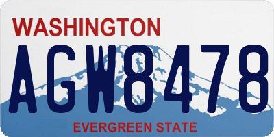 WA license plate AGW8478