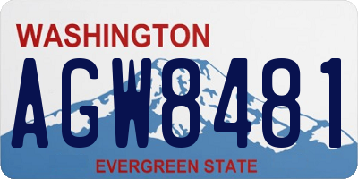 WA license plate AGW8481