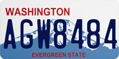 WA license plate AGW8484