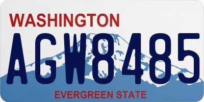 WA license plate AGW8485