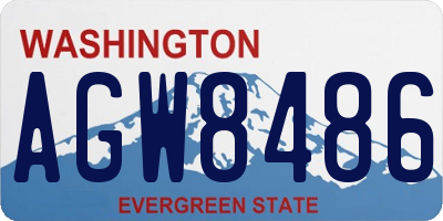 WA license plate AGW8486