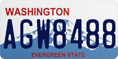WA license plate AGW8488