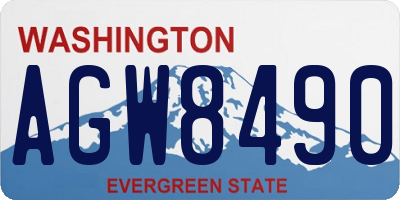 WA license plate AGW8490