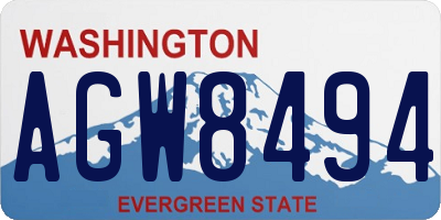WA license plate AGW8494