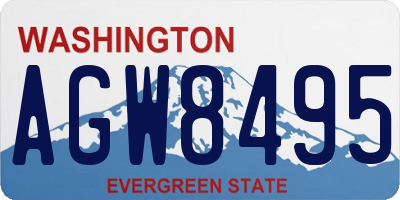 WA license plate AGW8495