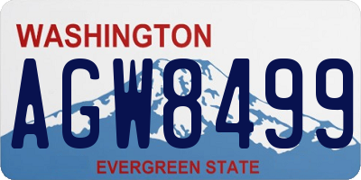 WA license plate AGW8499