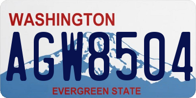 WA license plate AGW8504