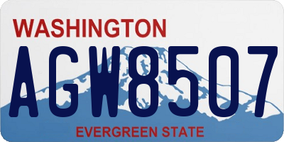 WA license plate AGW8507