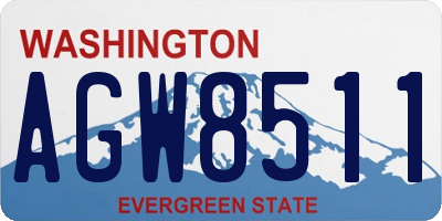 WA license plate AGW8511