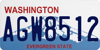 WA license plate AGW8512