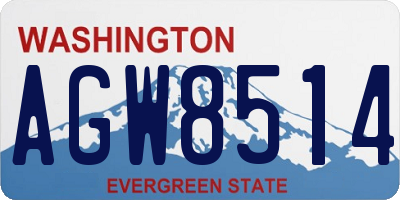 WA license plate AGW8514