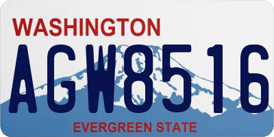 WA license plate AGW8516
