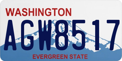 WA license plate AGW8517