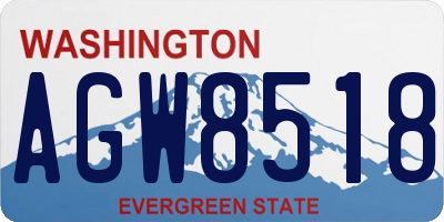 WA license plate AGW8518