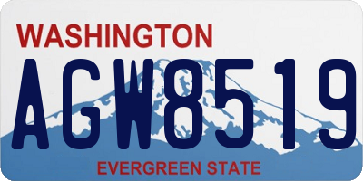 WA license plate AGW8519