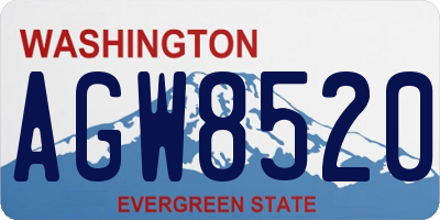 WA license plate AGW8520