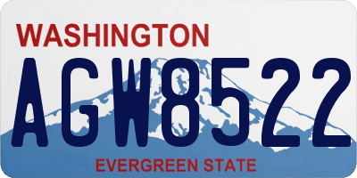 WA license plate AGW8522