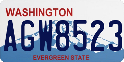 WA license plate AGW8523