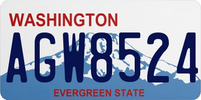 WA license plate AGW8524