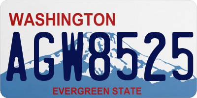 WA license plate AGW8525