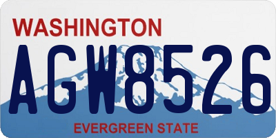 WA license plate AGW8526