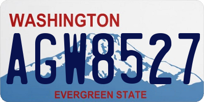 WA license plate AGW8527