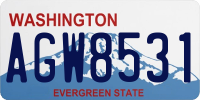 WA license plate AGW8531
