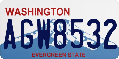 WA license plate AGW8532