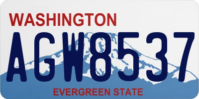 WA license plate AGW8537