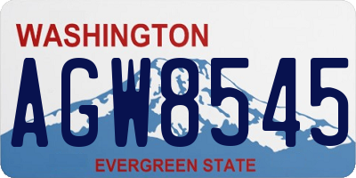WA license plate AGW8545