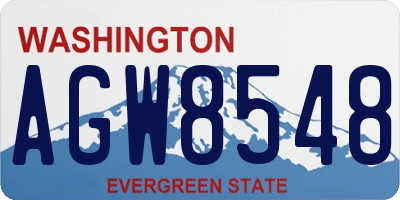 WA license plate AGW8548