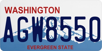 WA license plate AGW8550