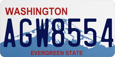 WA license plate AGW8554
