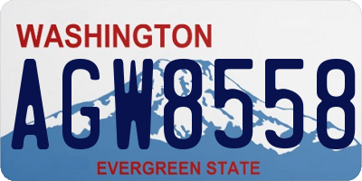 WA license plate AGW8558