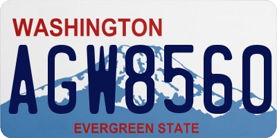 WA license plate AGW8560