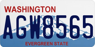 WA license plate AGW8565
