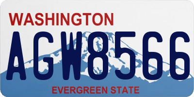 WA license plate AGW8566